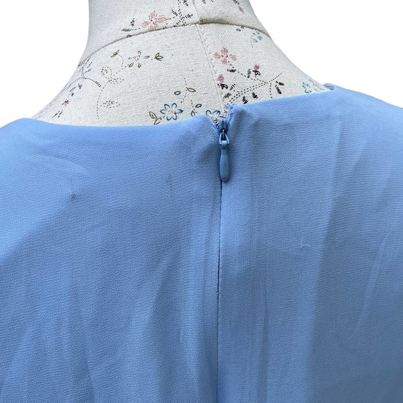 Halogen Women's Light Blue V-Neck Flutter Sleeve Wide Leg Jumpsuit.‎ Size MED - Picture 9 of 15